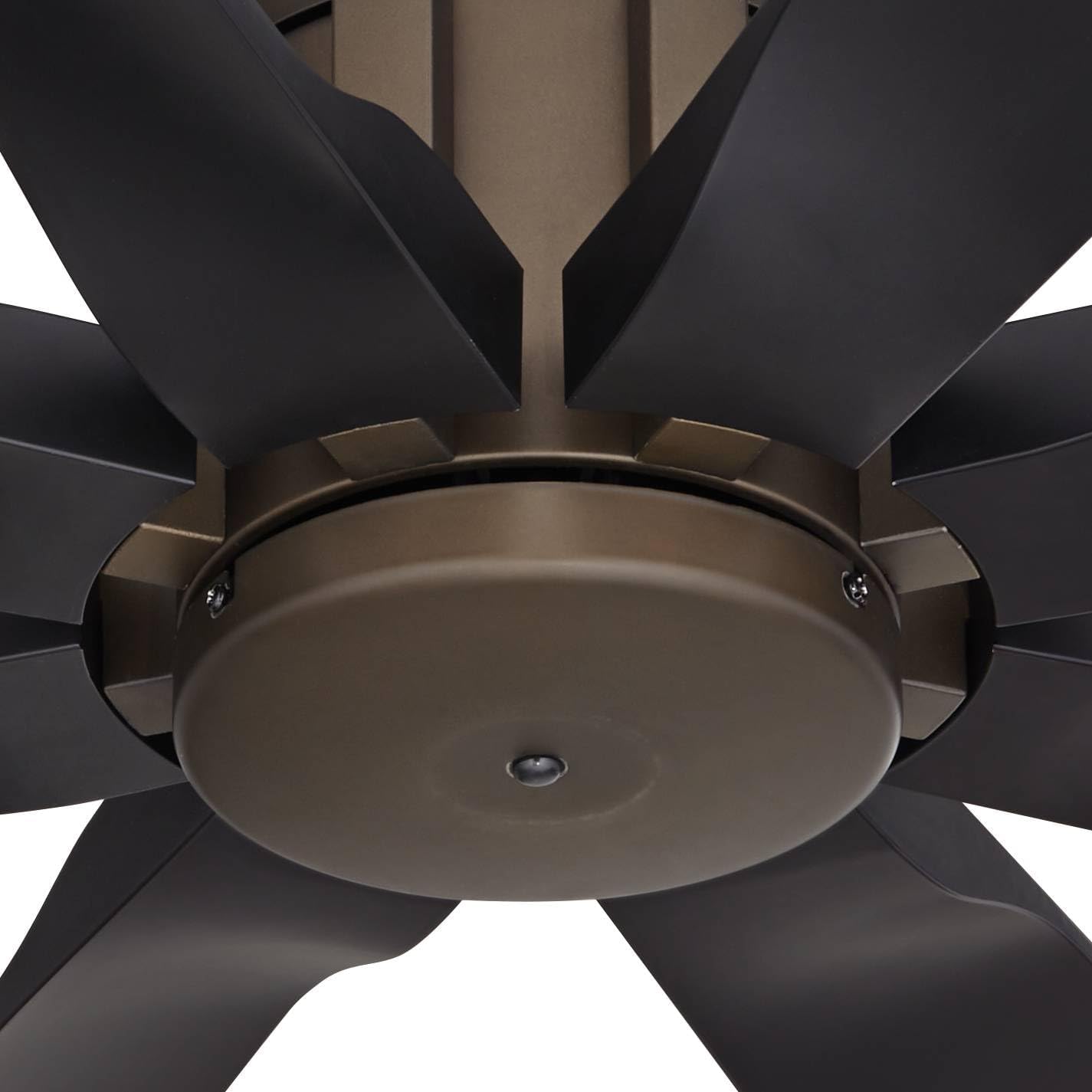 Possini Euro Design 60' Defender Modern Industrial Indoor Outdoor Ceiling Fan with Remote Control Oil Rubbed Bronze Hand-Painted Damp Rated for Patio Exterior House Porch Gazebo Garage Barn Roof