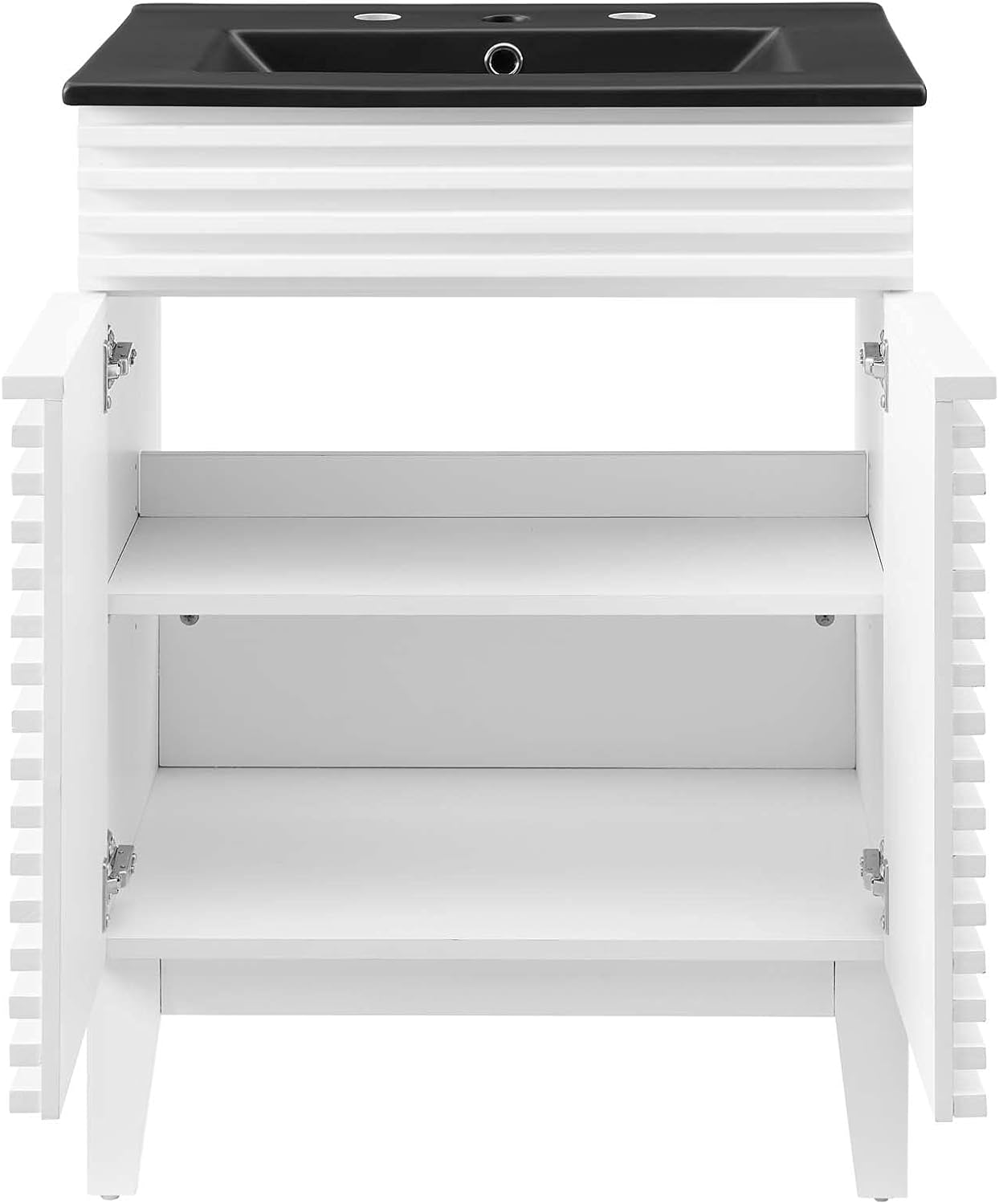 Sink Vanity Cabinet, Wood, White Black, Modern Contemporary, Hotel Bedroom Bathroom Master Suite