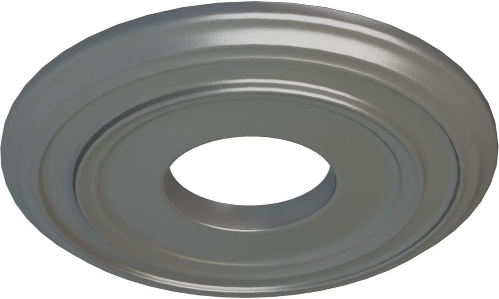Ekena Millwork CM12CLSLS 12 3/8'OD X 4'ID X 1 1/8'P Classic Ceiling Medallion Fits Canopies Up to 7 1/4', Silver
