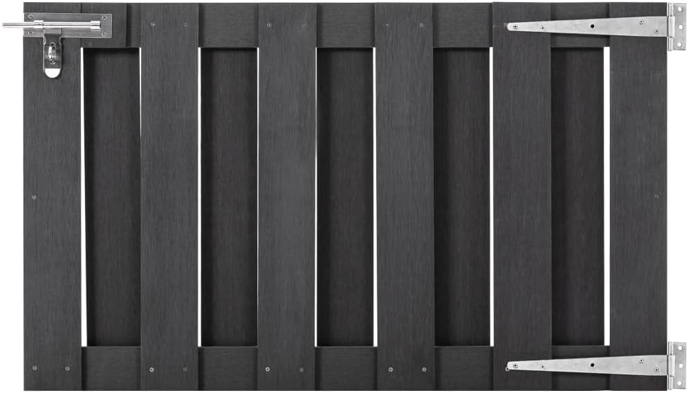 WPC Garden Gate Outdoor 39.4'x23.6' Gray Lockable Sliding Latch Durable Privacy Fence for Backyard Patio Deck Yard Entry