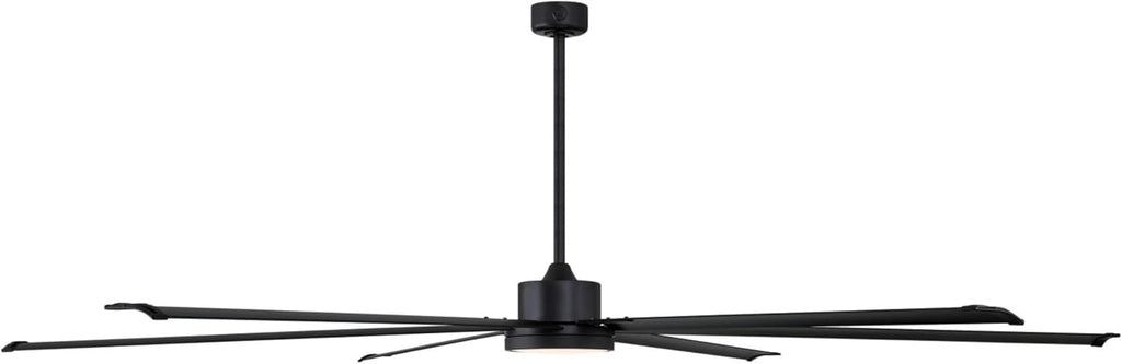 Westinghouse Lighting Adjustable Ceiling Fan with Light, 96-Inch Industrial Indoor/Outdoor Widespan Fan in Matte Black, DC Motor, Dimmable LED with Opal Frosted Glass, Remote Control