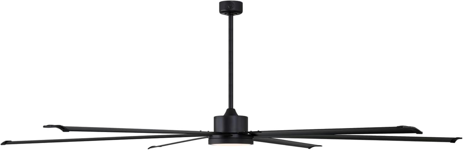 Westinghouse Lighting Adjustable Ceiling Fan with Light, 96-Inch Industrial Indoor/Outdoor Widespan Fan in Matte Black, DC Motor, Dimmable LED with Opal Frosted Glass, Remote Control