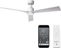 Clean Indoor/Outdoor 3-Blade Smart Compatible Ceiling Fan 52in Matte White with 3000K LED Light Kit and Remote Control with Wall Cradle. Works with iOS/Android, Alexa, and Google Assistant.