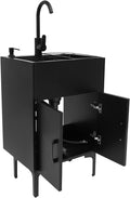 20-Inch Laundry Sink with Cabinet and Hot & Cold Faucet, Stainless Steel Utility Sink with Cabinet, Black Cabinet with Single Bowl Sink for Laundry & Utility Room, Kitchen, Bathroom, Basement