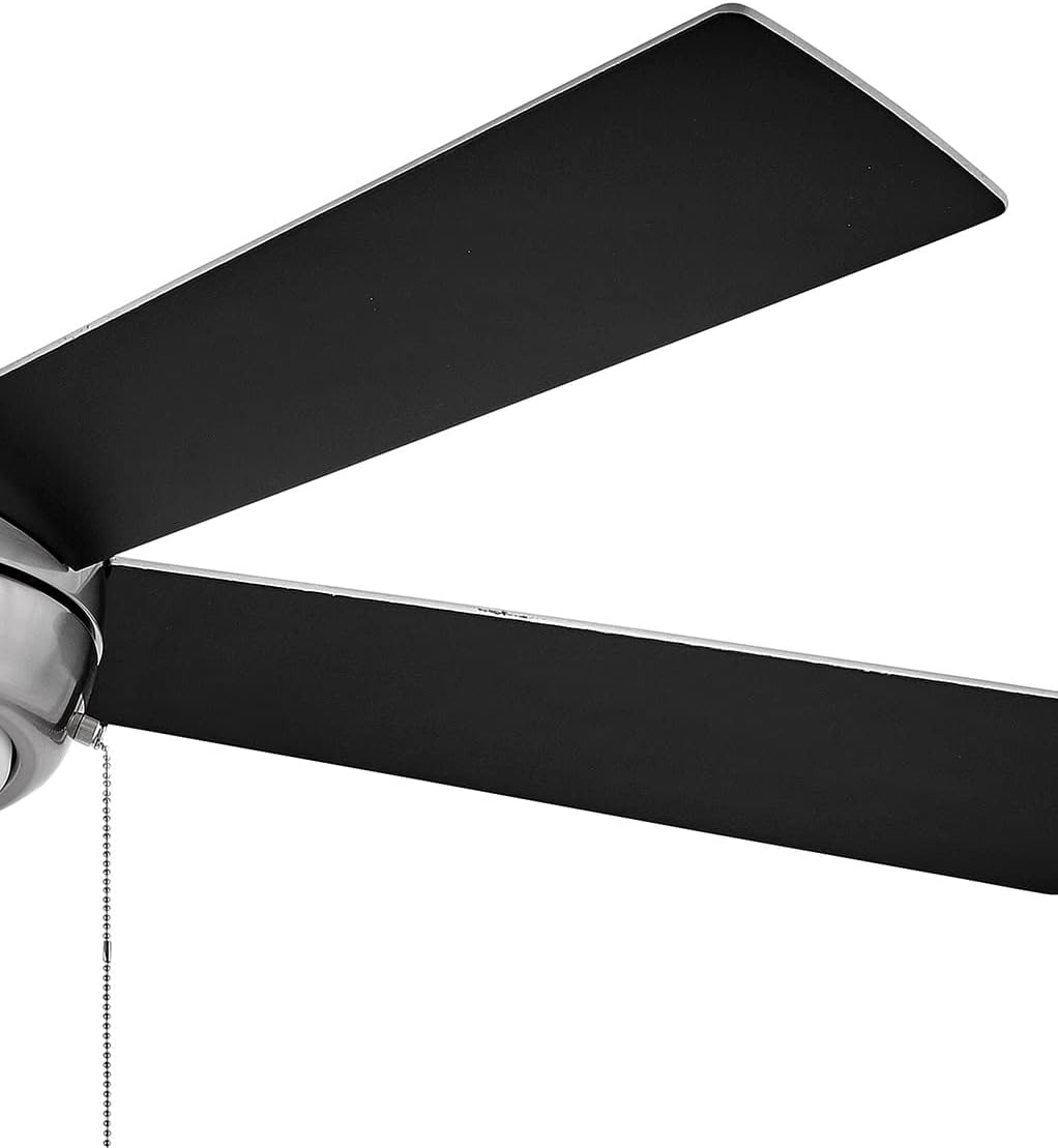 Hinkley Croft 52' Indoor Ceiling Fan with Light, Pull Chain Operation, Reversible Wooden Fan Blades, Integrated LED, Brushed Nickel
