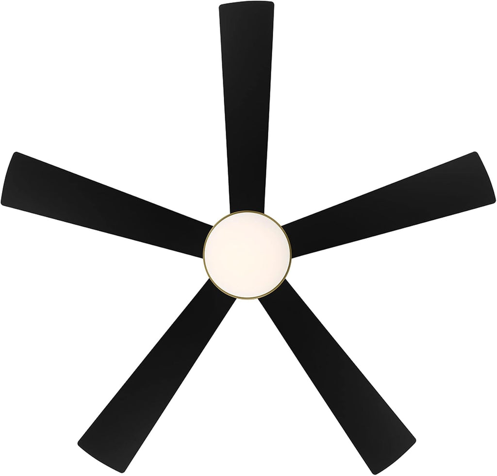 WAC Lighting Eclipse 5-Blade Aluminum Smart Ceiling Fan in Brass/Matte Black