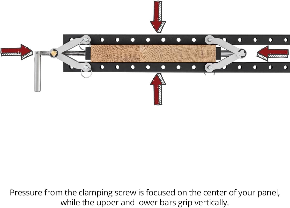 Woodpeckers Clampzilla 3.0, 18 Inch (4 Pack), 4-Way Panel Clamps for Glue-Ups on Cabinet Doors, Table Tops & Wood Panels, USA Made