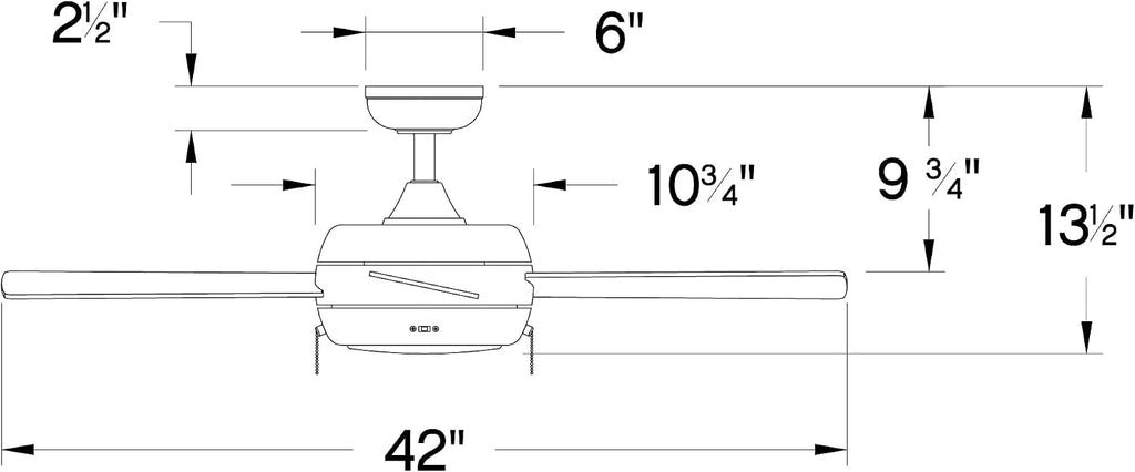 Hinkley Croft 42' Indoor Ceiling Fan with Light - Pull Chain Operation, Reversible Wooden Fan Blades, Integrated LED - Matte Black