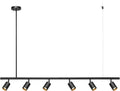 Globe Electric 64000123 55' 6-Light Adjustable Height Track Light, Matte Black, Pivoting Heads, GU10 Base Bulbs Not Included, Ceiling Light Fixture, Kitchen and Home Lighting Decor