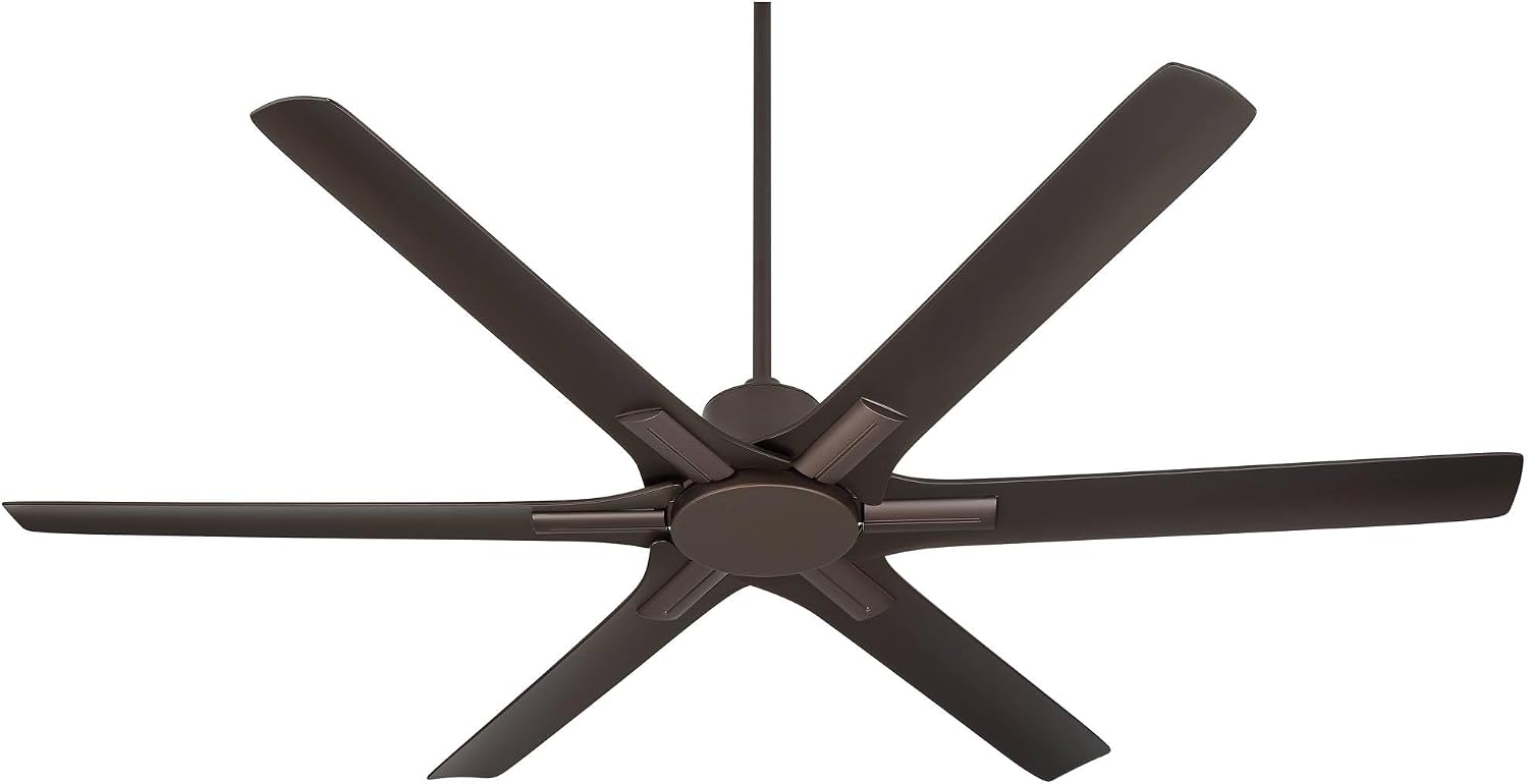 Casa Vieja 60' X-Force Farmhouse Rustic Indoor Outdoor Ceiling Fan 6 Blade Remote Control Emperial Bronze Finish Brown Blades Bedroom Patio Living Room Kitchen Porch Damp Rated Decorative DC Motor
