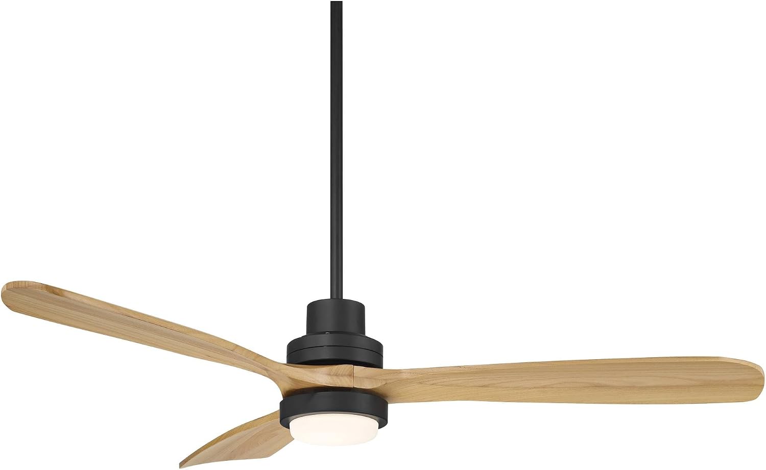 Casa Vieja 52' Delta Modern Country Indoor Cottage Core Outdoor Ceiling Fan 3 Blade CCT LED Light Remote Control Matte Black Finish Wood Blades Bedroom Patio Living Room DC Motor Decorative Dimmable