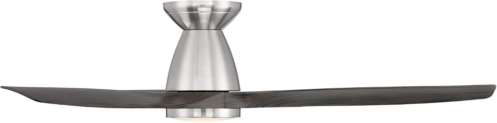 Skylark Smart Indoor and Outdoor 3-Blade Flush Mount Ceiling Fan 54in Brushed Nickel/Ebony Adjustable CCT 2700K-3000K-4000K-5000K LED Light Kit and Remote Control works with Alexa, iOS or Android App