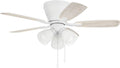 Craftmade 42' Wheeler Indoor Flush Mount 5 Blade White Finish Ceiling Fan with Optional 3-Light Kit