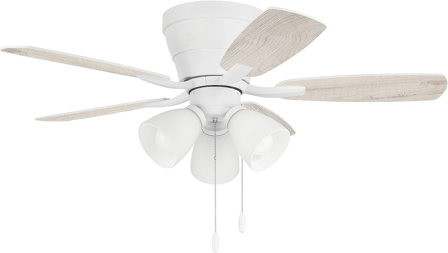 Craftmade 42' Wheeler Indoor Flush Mount 5 Blade White Finish Ceiling Fan with Optional 3-Light Kit