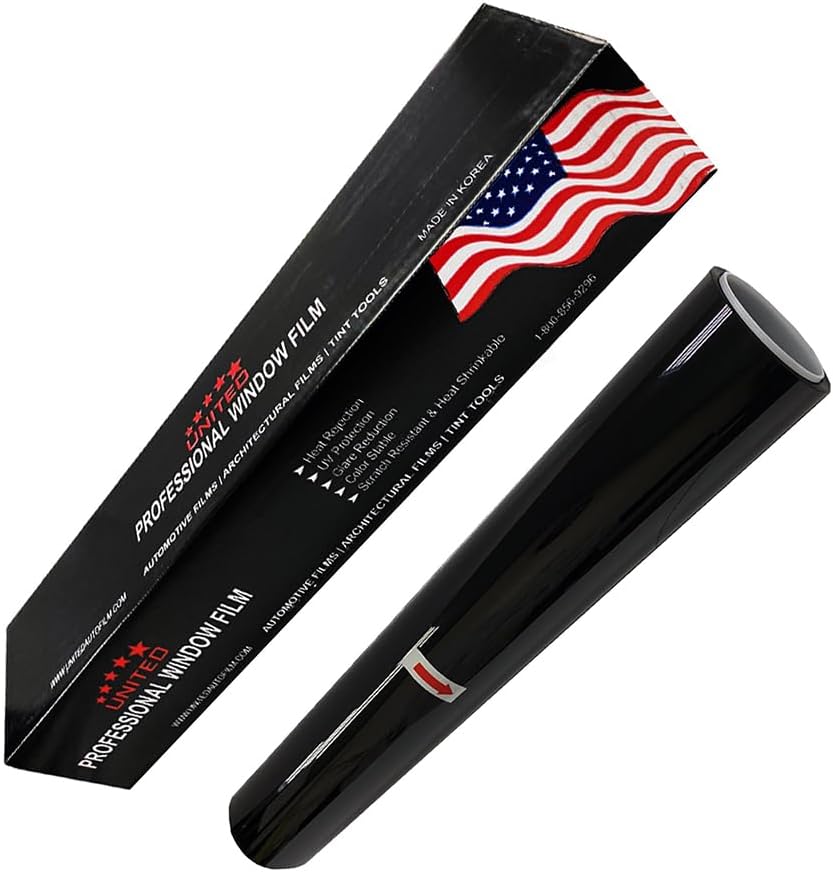 United Professional 1Ply Window Tint Film - 40' x100', 20% VLT Upgraded Dyed PET Film, 1 mil Thickness, 99% UV Block, Deep Shade Privacy Window Tint for Car, Truck, SUV, Home – Heat & Glare Control