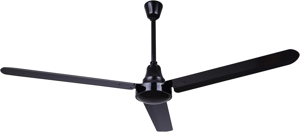 60' Black Weatherproof Industrial Ceiling Fan – High-Performance DC Motor – Wall Control – Ideal for Outdoor Patios, Warehouses & Gyms