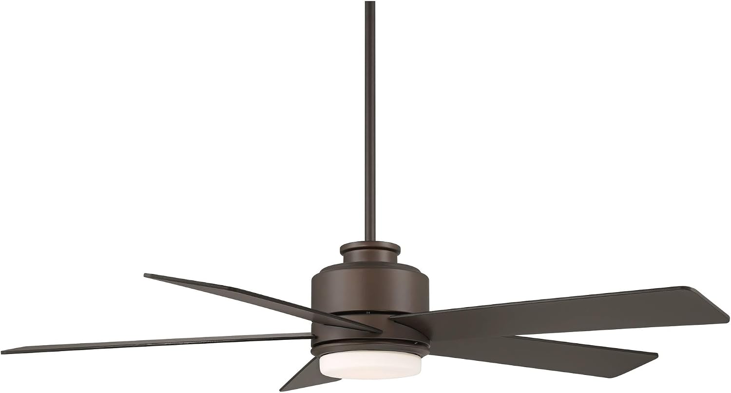 Casa Vieja 52' Grand Palm Modern Indoor Outdoor Ceiling Fan 5 Blade LED Light Remote Control Oil Rubbed Bronze Finish Brown Wood Blades Bedroom Patio Living Room Kitchen Damp Rated Decorative