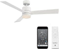 WAC F-081L-MW San Francisco 52' Outdoor Ceiling Fan with Lights and Remote Control, Matte White