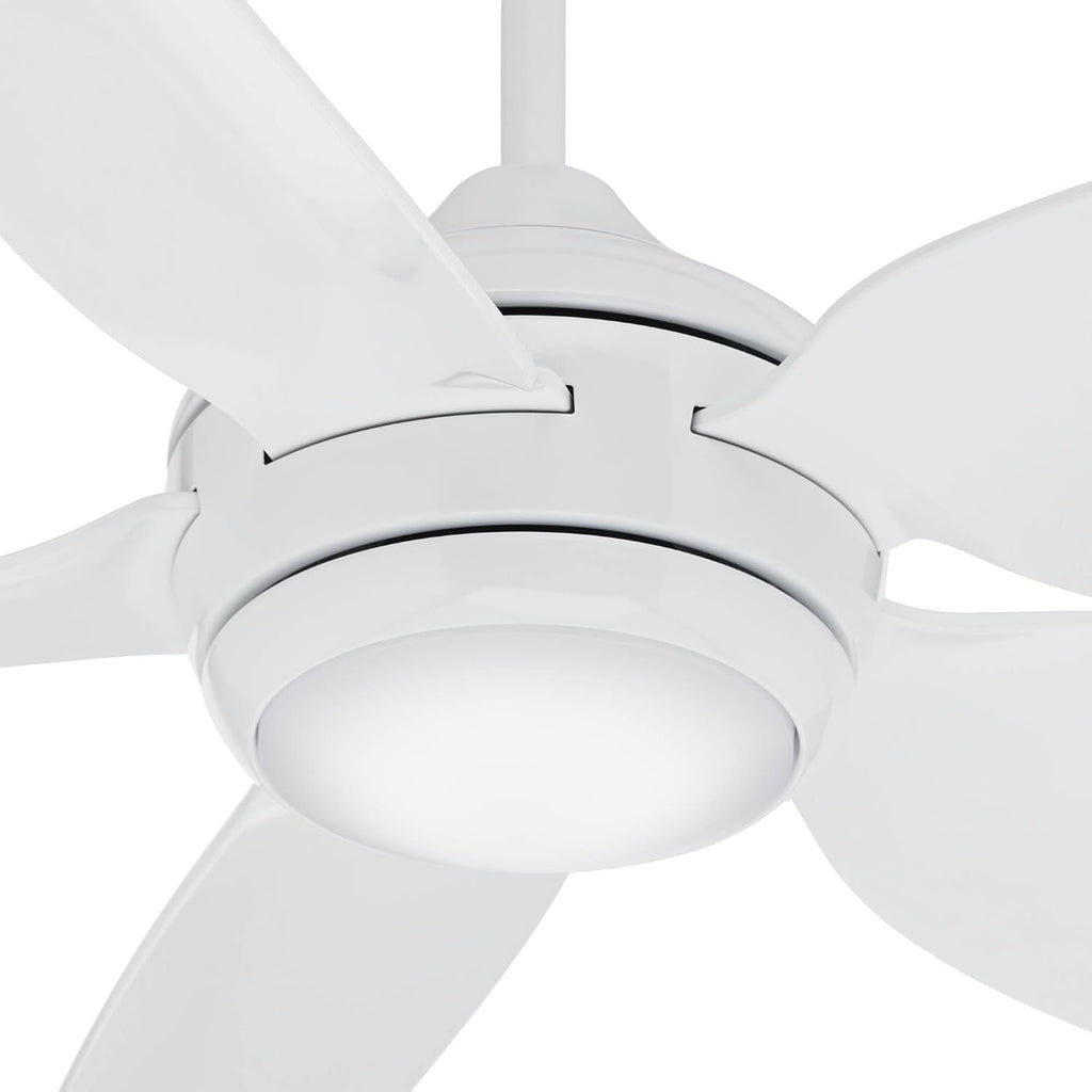 Casa Vieja 52' Del Diego Modern Indoor Outdoor Ceiling Fan 5 Blade LED Light Remote Control White Finish Blades Bedroom Patio Living Room Kitchen Porch Decorative DC Motor Damp Rated Garage Exterior