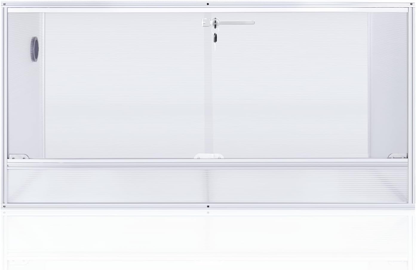 120 Gallon Bearded Dragon Tank, 48 x 24 x 24 Reptile Enclosure with Lockable Sliding Glass Doors and Top Screen Ventilation for Easy Maintenance
