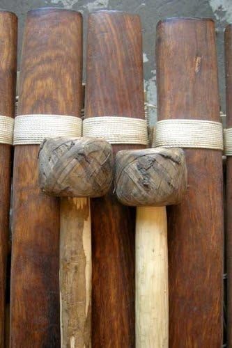 Africa Heartwood Project West African Xylophone - Bala with Gum Rubber Mallets – C Diatonic, 20-22 Blades, Professional Marimba from Mali, Handcrafted with Khadi Wood, Strong Frame - 46'x19'x8' Size
