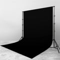 Adjustable Background Support Kit, Photo Background Cloth, Black, with 4 Backdrop Clamps, for Wedding, Party, Photography Studio Background Support (Size : 2x2m)