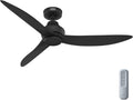 Hunter Fan Outdoor or Indoor Ceiling Fan, 52 in Black Ceiling Fan with Remote and No Light for Patios, Living Room, Bedroom, Porch, Garage (Renewed)