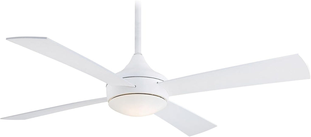Minka-Aire F523-WHF Protruding Mount, 4 Flat White Blades Ceiling fan with 52 watts light, Flat White