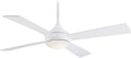 Minka-Aire F523-WHF Protruding Mount, 4 Flat White Blades Ceiling fan with 52 watts light, Flat White