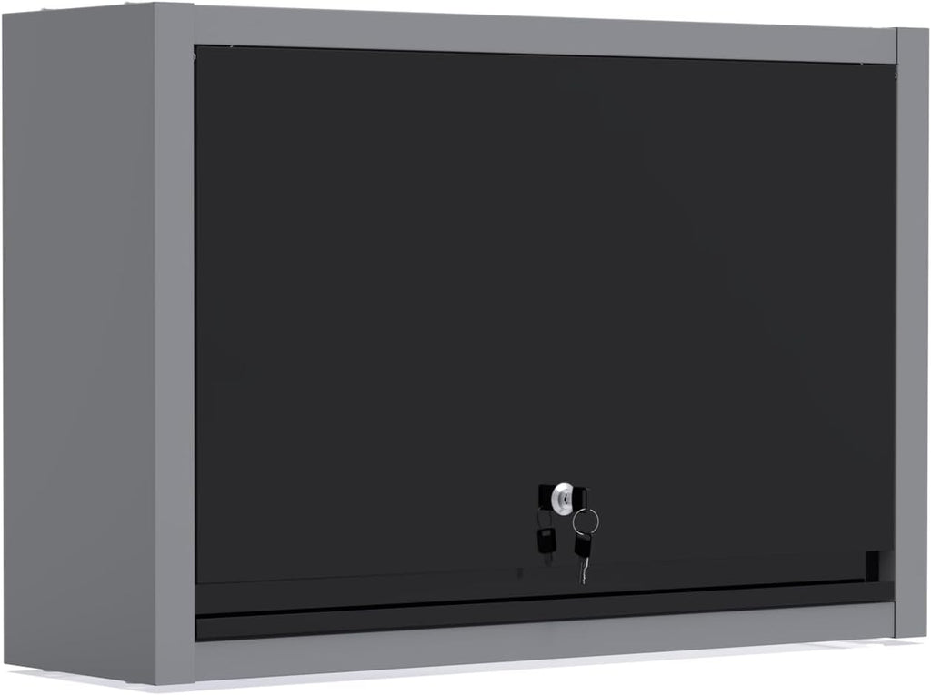 JZD Metal Wall Cabinet with Removable Shelf, Lockable Hanging Cabinet with Up Flip Door, for Kitchen Warehouse Utility Room Garage