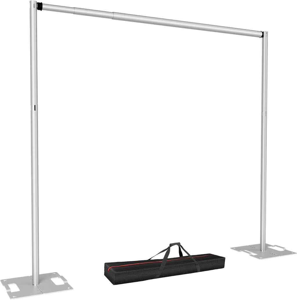 EMART 8.5 * 10ft Pipe and Drape Backdrop Stand KIt, Adjustable Heavy Duty Photo Background Stand Back Drop for Birthday Party Wedding Christmas Decorations