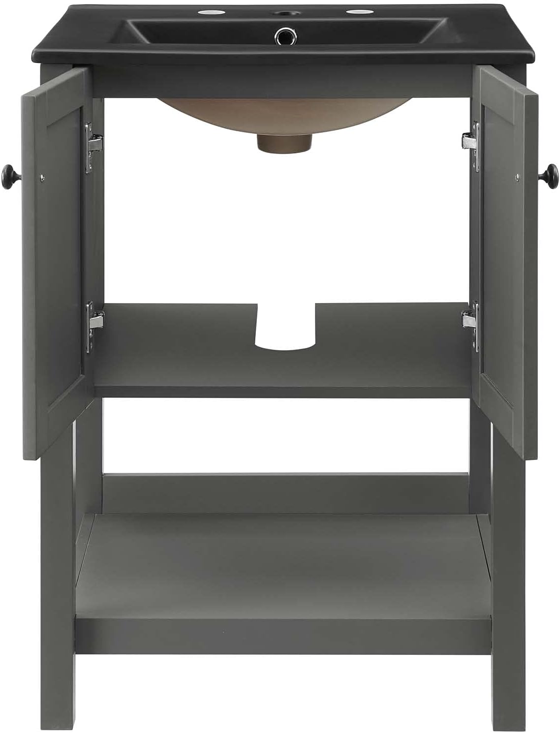 Sink Vanity Cabinet, Wood, Grey Gray Black, Modern Contemporary, Hotel Bedroom Bathroom Master Suite