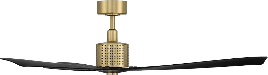 Modern Forms Spinster Indoor and Outdoor 3-Blade 60in Smart Ceiling Fan in Soft Brass Matte Black with 3000K LED Light Kit and Remote Control with Alexa and iOS or Android App