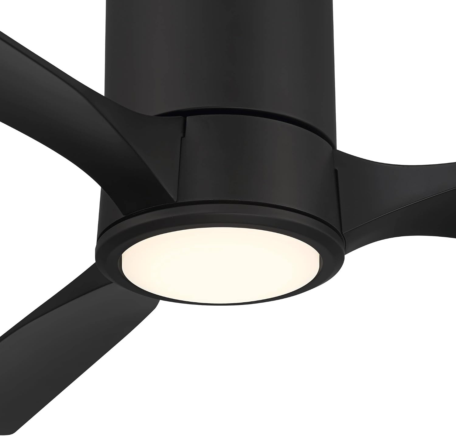 Casa Vieja 56' Keel Modern Indoor Outdoor Ceiling Fan 3 Blade LED Light Remote Control Matte Black Finish Blades Bedroom Patio Living Room Kitchen Porch Hugger Damp Rated Flush Mount Garage Exterior
