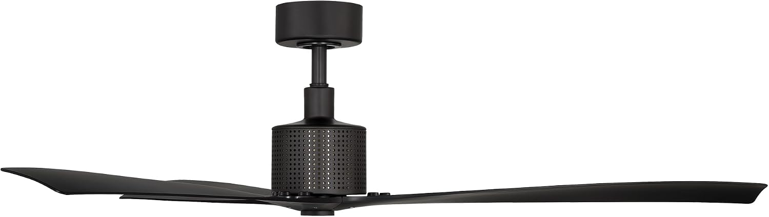 Modern Forms Spinster Indoor and Outdoor 3-Blade 60in Smart Ceiling Fan in Matte Black with 3000K LED Light Kit and Remote Control with Alexa and iOS or Android App
