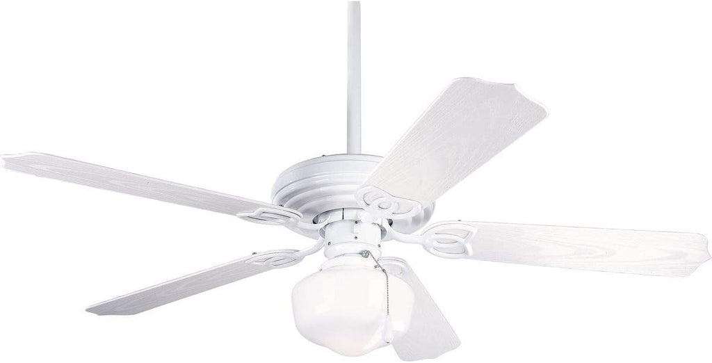 Progress Lighting P2502-30 52-Inch Patio Fan with 5 Blades and 3-Speed Reversible Motor White Fan with Abs White Blades for Outdoor Use, White