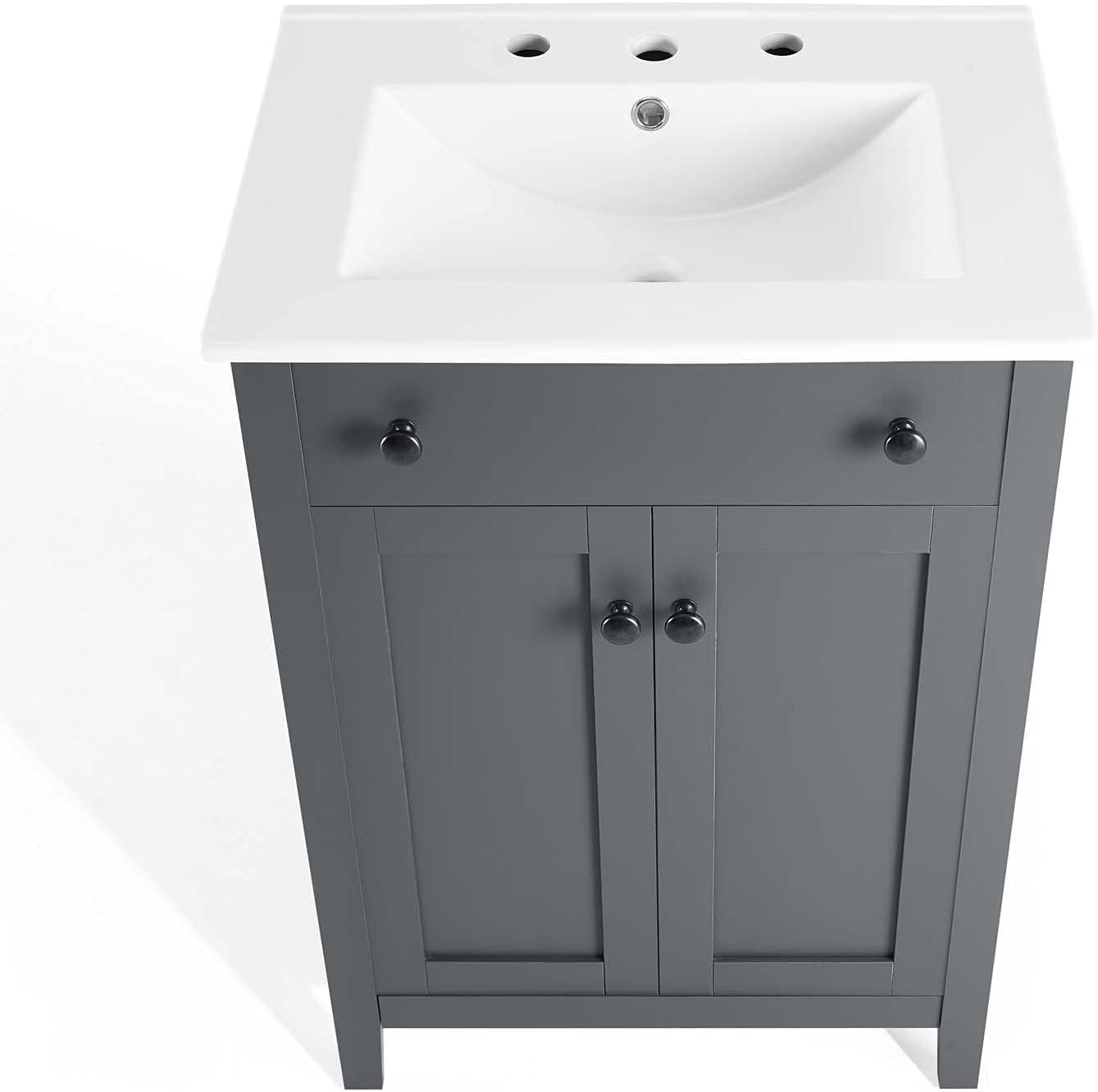 Sink Vanity Cabinet, Wood, Grey Gray White, Modern Contemporary, Hotel Bedroom Bathroom Master Suite