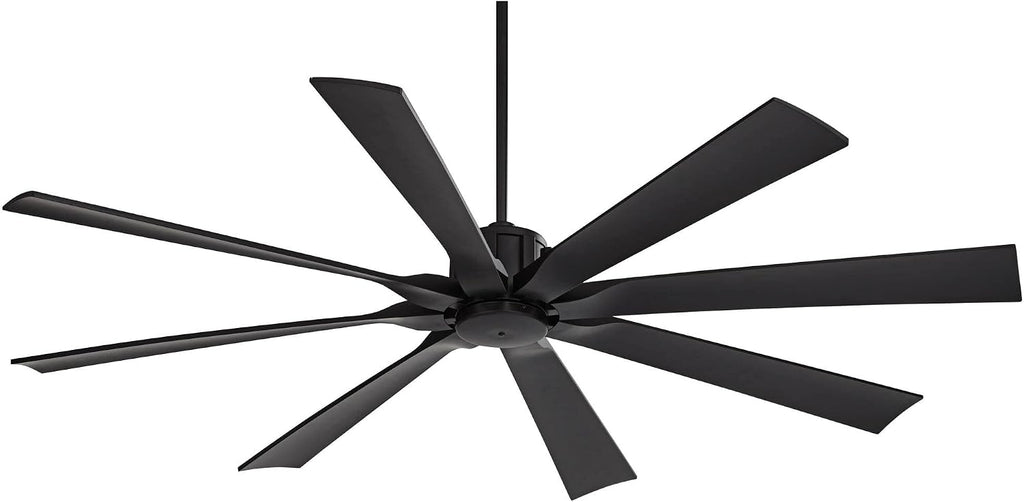 Possini Euro Design 70' Defender Modern Indoor Outdoor Ceiling Fan with Remote Control Matte Black Damp Rated for Patio Exterior House Home Porch Gazebo Garage Barn