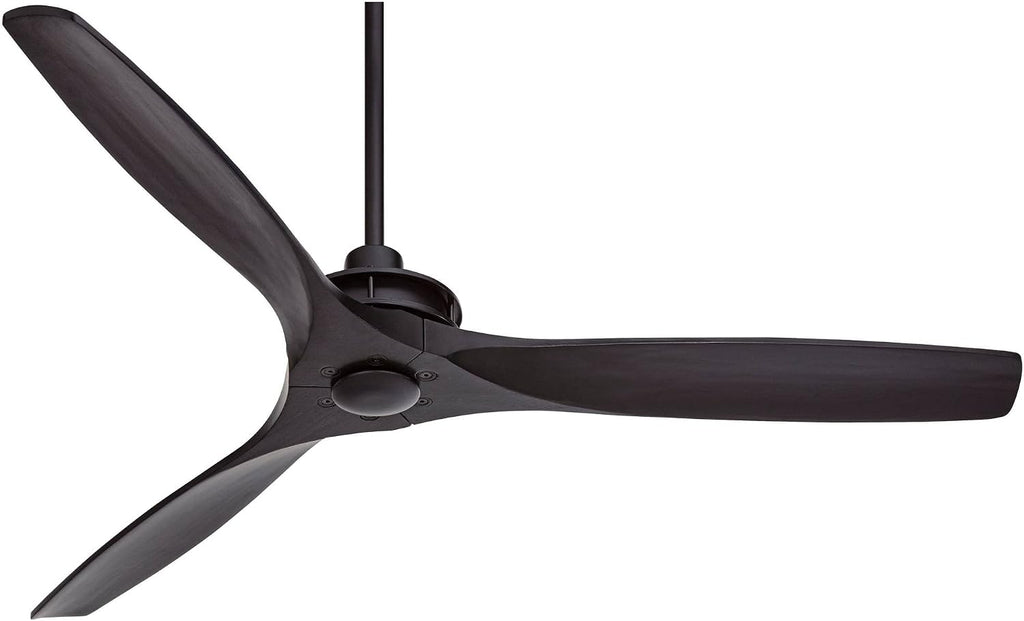 Casa Vieja 52' Windspun Modern Indoor 3 Ceiling Fan with Remote Control Matte Black Solid Wood for Living Room Kitchen House Bedroom Family Dining Home Office