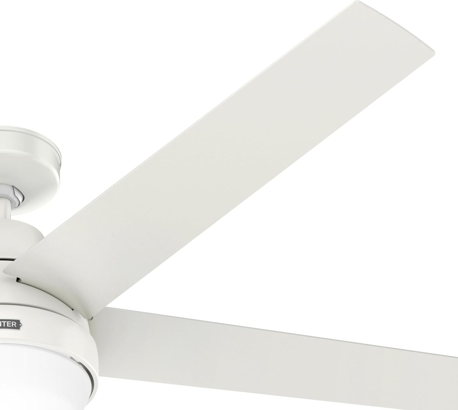 Hunter - Aerodyne Indoor Ceiling Fan With Light, Remote, 60-inch, Fresh White, Casual-style, 6-speed DC Motor, Energy Star, WiFi Smarthome, 52832, for living rooms, bedrooms, home offices, kitchens