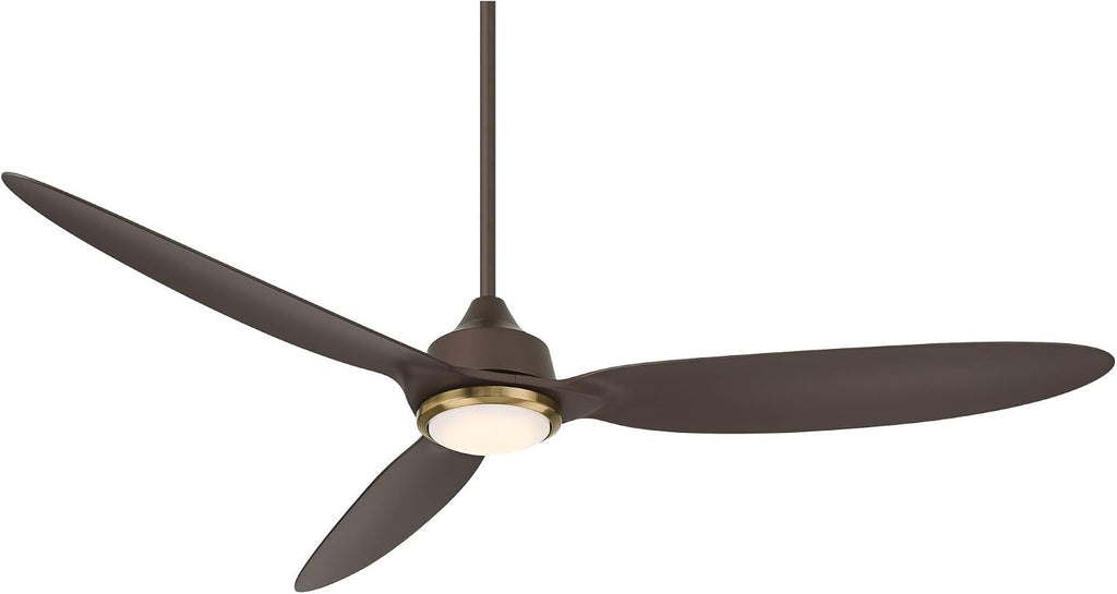 Casa Vieja 60' Revere Mid Century Modern Indoor Outdoor Ceiling Fan 3 Blade Customize LED Remote Control Emperial Bronze Finish Blades Bedroom Patio Living Room Kitchen Damp Rated Decorative