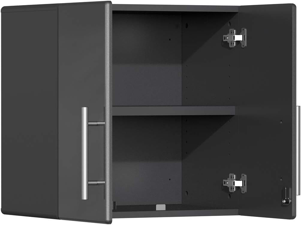 Ulti-MATE UG22092G 9-Piece Garage Cabinet Kit with Bamboo Worktop in Graphite Grey Metallic