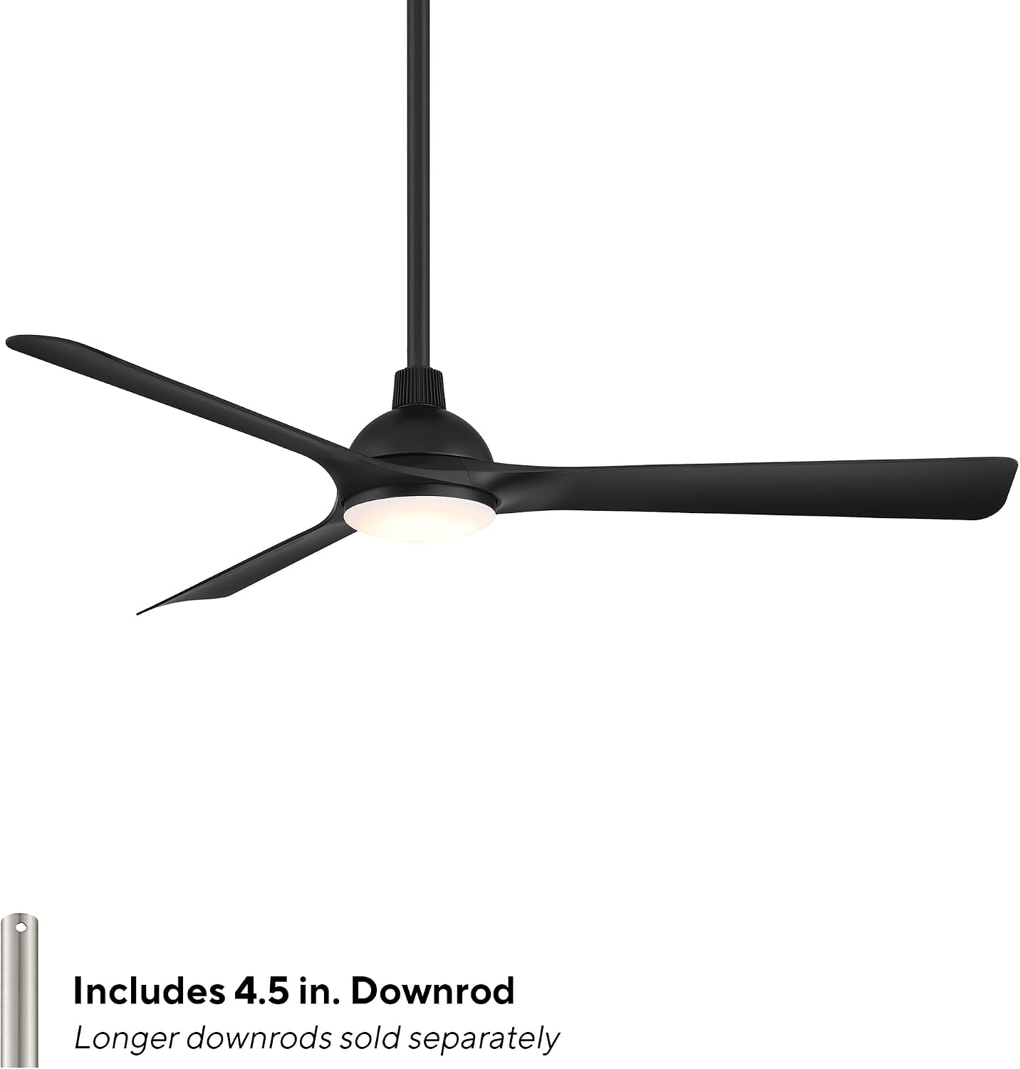 WAC Smart Fans Gage Indoor and Outdoor 3-Blade Smart Home Ceiling Fan 52in Matte Black with Adjustable CCT 2700-3000-4000-5000K LED Light Kit and Remote Control works with Alexa and iOS or Android App