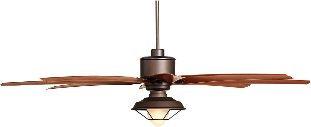 Casa Vieja 72' Predator Indoor Outdoor Ceiling Fan with Light LED Remote Control English Bronze Cherry Blades Hooded Caged Frosted Glass Damp Rated Patio Exterior House Porch Gazebo Garage Barn