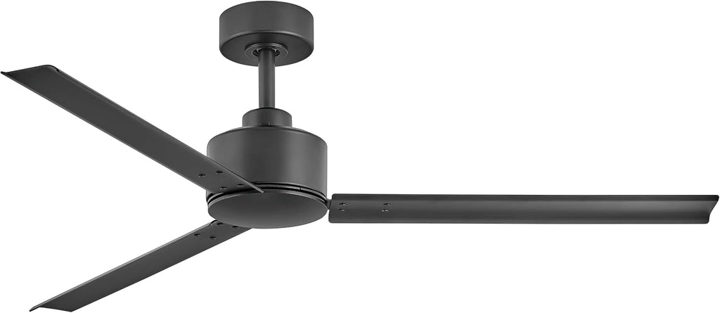Hinkley Indy 56' Indoor/Outdoor Ceiling Fan, Modern Industrial Propeller Style, 4-Speed Wall Control Unit, Matte Black