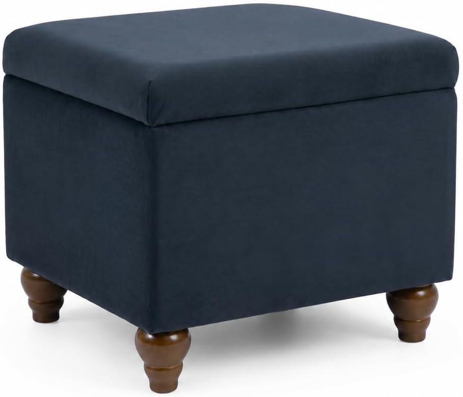 HomePop 22' Medium Rectangular Storage Ottoman - Blue Velvet