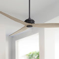 Casa Vieja 62' Coronado Aire Modern Country Cottage Core Indoor Outdoor Ceiling Fan 3 Blade Remote Control Matte Black Finish Motor White Oak Finish Blades Bedroom Patio Damp Rated Decorative