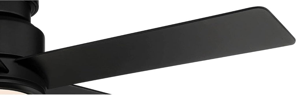 Casa Vieja 52' Grand Palm Modern Outdoor Hugger Ceiling Fan with Dimmable LED Light Remote Control Matte Black White Opal Glass Damp Rated for Patio Exterior House Porch Gazebo Garage Barn