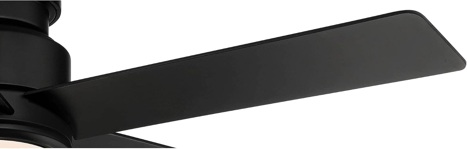 Casa Vieja 52' Grand Palm Modern Outdoor Hugger Ceiling Fan with Dimmable LED Light Remote Control Matte Black White Opal Glass Damp Rated for Patio Exterior House Porch Gazebo Garage Barn
