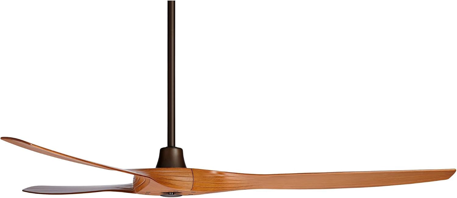 Casa Vieja 60' Aireon Modern Large 3 Blade Indoor Outdoor Ceiling Fan with Remote Control Rubbed Bronze Walnut Blade Damp Rated for Patio Exterior House Porch Gazebo Garage Barn